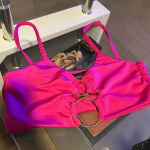 Pink cutout bikini set